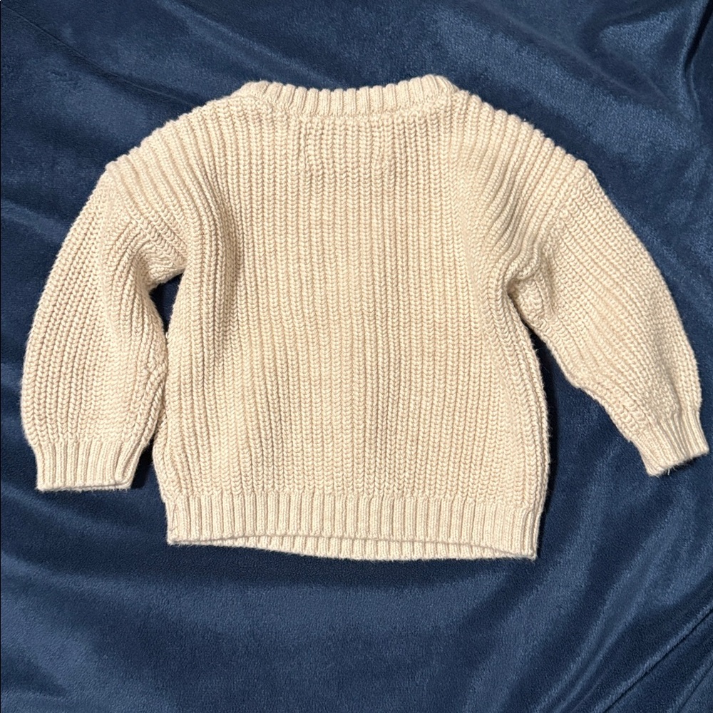 Cream Knit Sweater with Boo Design 👻 - Picture 4 of 5